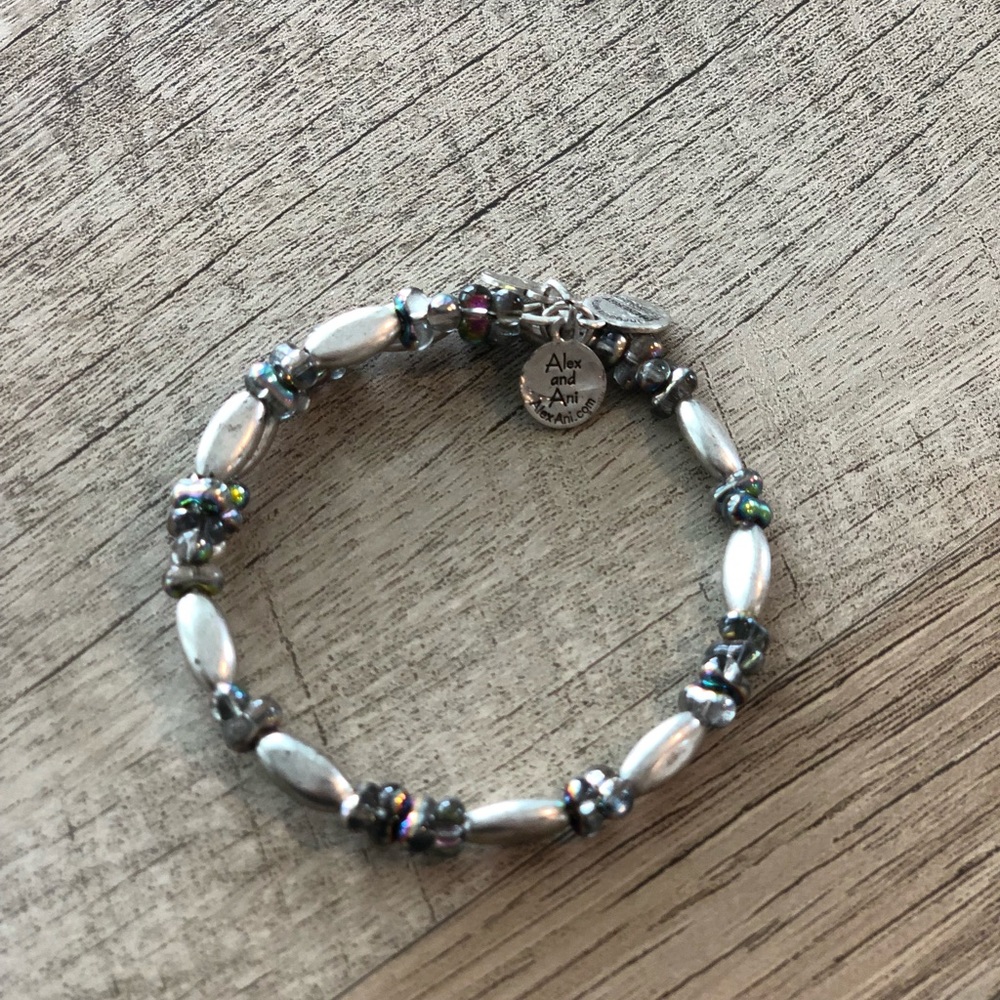 Alex and Ani silver beaded bangle bracelet
